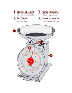 Balanza Mecánica Escali DS115B Acero Inoxidable 4.99kg 2