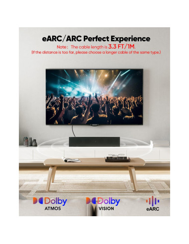 Cable HDMI eARC 8K 1.0m ZeniKon Ultra Alta Velocidad