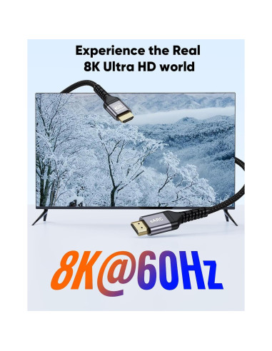 Cable HDMI eARC 8K 1.0m ZeniKon Ultra Alta Velocidad