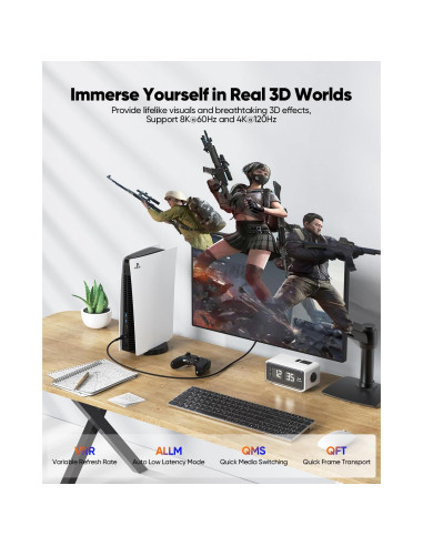 Cable HDMI eARC 8K 1.0m ZeniKon Ultra Alta Velocidad