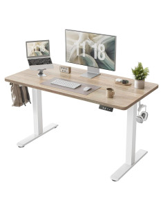 Escritorio de pie eléctrico ajustable TIQLAB 119x61 cm Arce