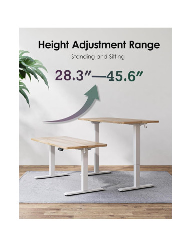Escritorio de pie eléctrico ajustable TIQLAB 119x61 cm Arce