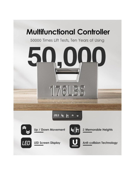Escritorio de pie eléctrico ajustable TIQLAB 119x61 cm Arce