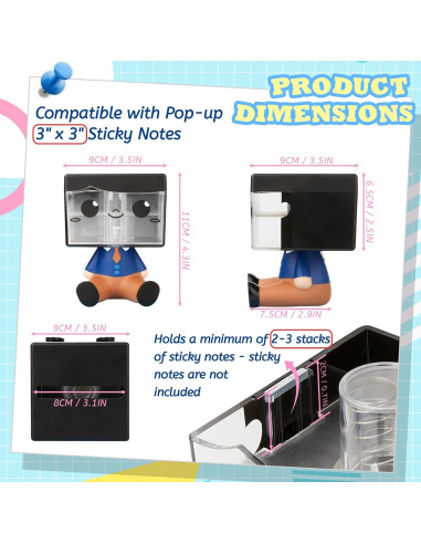 Dispensador de Notas Adhesivas Pop-up Dormercy Azul 7.62x7.62 cm