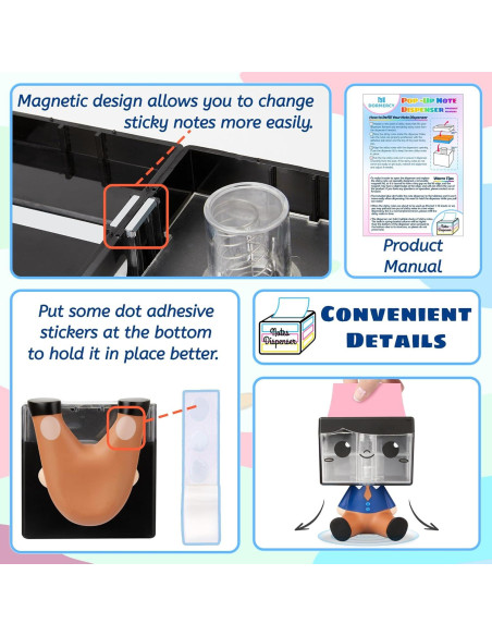 Dispensador de Notas Adhesivas Pop-up Dormercy Azul 7.62x7.62 cm