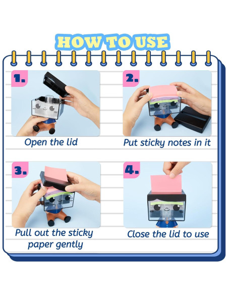 Dispensador de Notas Adhesivas Pop-up Dormercy Azul 7.62x7.62 cm