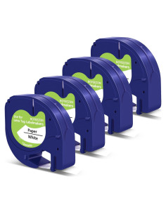 Cintas de Etiquetas BOYEEZON 4Pk Papel Blanco 12mm x 4m