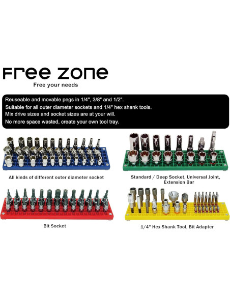 Soporte de Enchufe ZONA LIBRE 60 Piezas 1/4 Pulgada Plástico