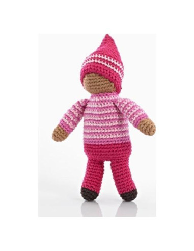 Sonajero de Hada Rosa Pebble - Hecho a Mano - Lavable