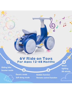 Bicicleta de Equilibrio Eléctrica JoyRydz para Bebés 1-4 Años 2