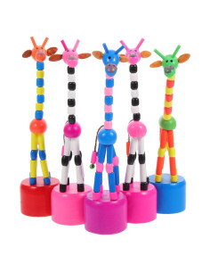 Muñecos de Dedo Jirafa de Madera STOBOK - 5 Piezas Coloridas