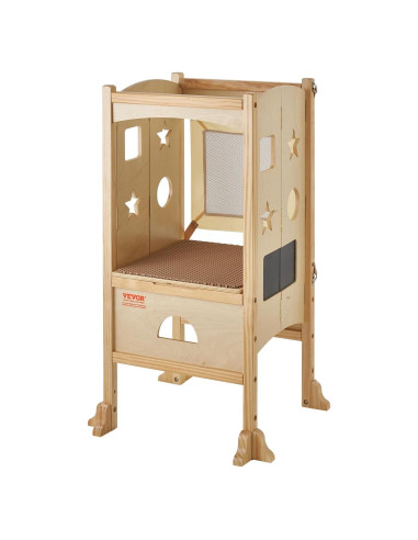 Taburete Plegable para Niños VEVOR de Madera Natural 3 Alturas