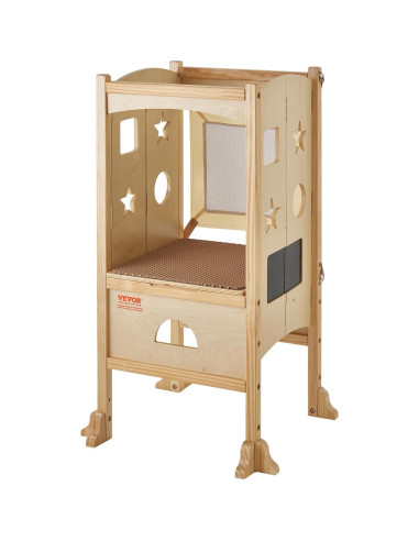 Taburete Plegable para Niños VEVOR de Madera Natural 3 Alturas