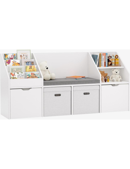 Rincón de Lectura para Niños ONEINMIL 170 cm con Estantería y Cojín