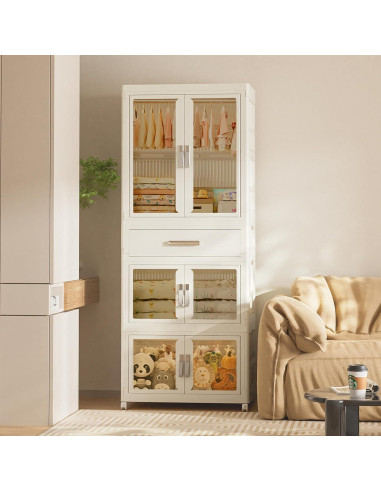 Armario portátil MU TU HD para niños con ruedas y 4 compartimentos