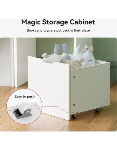 Rincón de Lectura para Niños ONEINMIL 170 cm con Estantería y Cojín