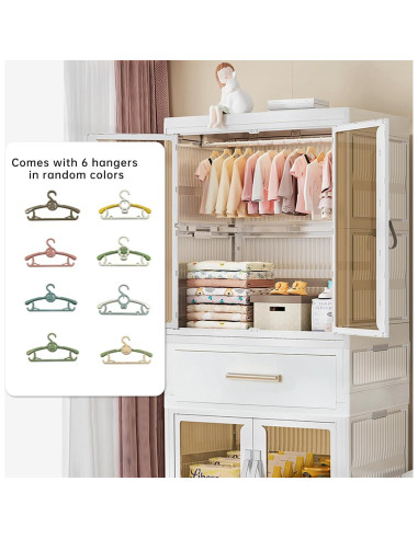 Armario portátil MU TU HD para niños con ruedas y 4 compartimentos