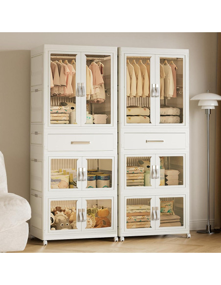 Armario portátil MU TU HD para niños con ruedas y 4 compartimentos