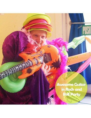 12 Guitarras Inflables de Colores Novelty Place 89cm para Fiesta
