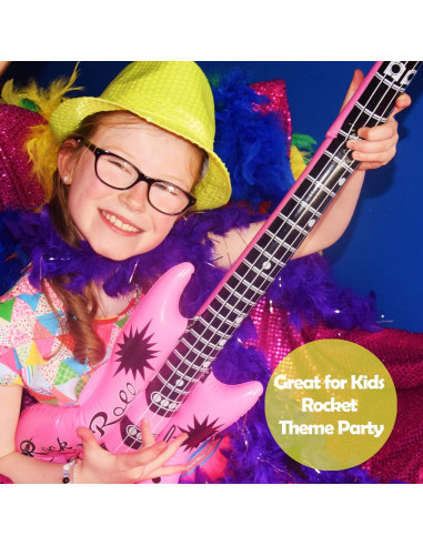 12 Guitarras Inflables de Colores Novelty Place 89cm para Fiesta