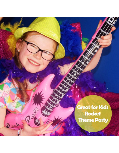 12 Guitarras Inflables de Colores Novelty Place 89cm para Fiesta