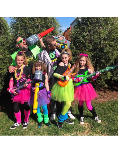 12 Guitarras Inflables de Colores Novelty Place 89cm para Fiesta