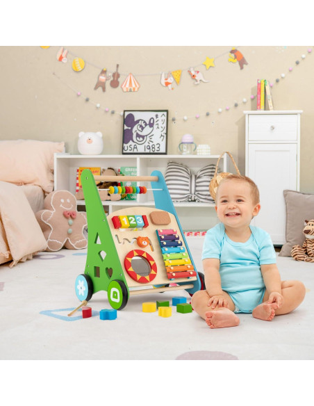 Caminador de Madera BABY JOY para Bebés - Juguete Educativo Multifuncional Caminador de Madera BABY JOY para Bebés - Juguete Educativo Multifuncional