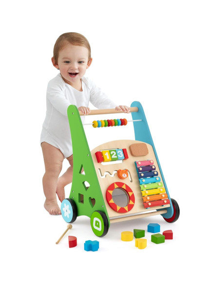 Caminador de Madera BABY JOY para Bebés - Juguete Educativo Multifuncional Caminador de Madera BABY JOY para Bebés - Juguete Educativo Multifuncional
