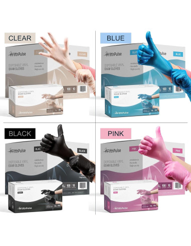 Guantes Desechables de Vinilo FifthPulse 100 Unidades Sin Polvo