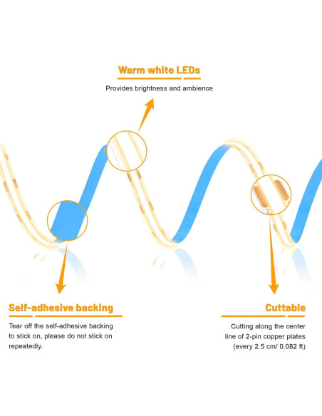 Tira LED COB Flexible 1.00m Li - 6 Rollos 3000K Regulable