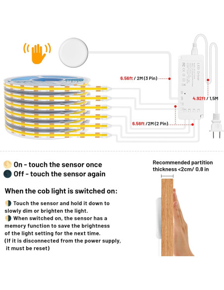 Tira LED COB Flexible 1.00m Li - 6 Rollos 3000K Regulable