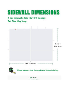 Pared Lateral Carpa Instantánea Acepic 3x2.18m Blanca 2
