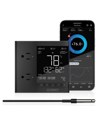 Controlador Digital AC Infinity 75 PRO para Enchufes WiFi