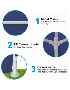 Carpa Gazebo CZBZ 3x3m Impermeable con Paredes Desmontables 2