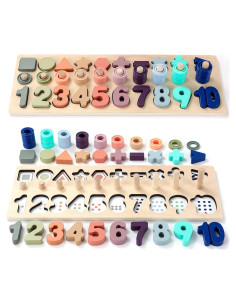 Juguetes Montessori GeroCrew Apilamiento y Conteo 39.37x14.48cm