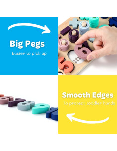 Juguetes Montessori GeroCrew Apilamiento y Conteo 39.37x14.48cm 2