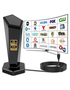 Antena de TV Digital QGClearSO Interior 450+ Millas 8K 4K