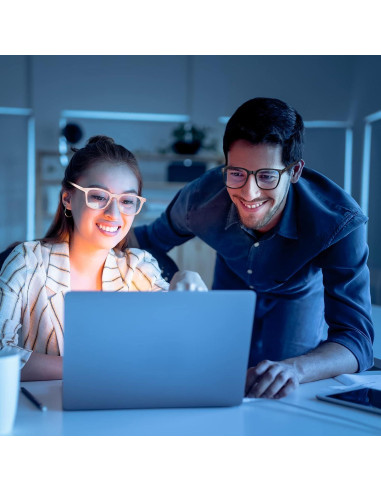 Gafas Anti Luz Azul Occffy - 2 Paquetes Unisex, Negro y Transparente