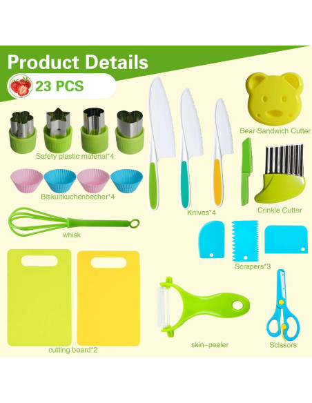 Juego de cuchillos para niños Brzmio - 23 piezas seguras