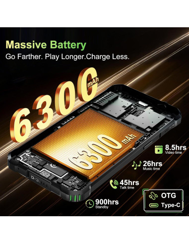 OUKITEL G5 Teléfono Resistente 16GB RAM 128GB Verde 6300mAh