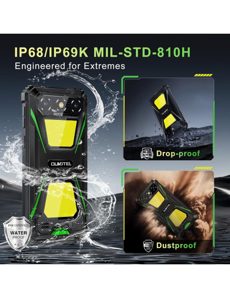 OUKITEL G5 Teléfono Resistente 16GB RAM 128GB Verde 6300mAh OUKITEL G5 Teléfono Resistente 16GB RAM 128GB Verde 6300mAh