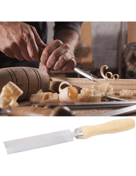 Lima Romboidal ZJchao 125mm Mango de Madera para Carpintería