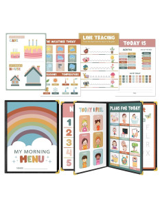 Kit de Menú de Mañana Fuyoooo para Preescolar con 16 Pósters