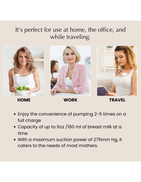 Extractor de Leche Eléctrico Portátil Yuemi YU-BP-01, 2 Modos, 9 Niveles, 180 ml