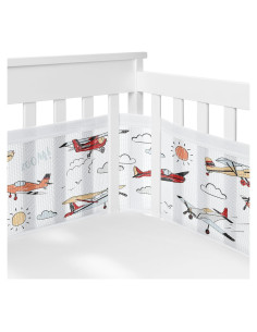 Forro de Cuna de Malla Sweet Jojo Designs Aviación 282x208 cm