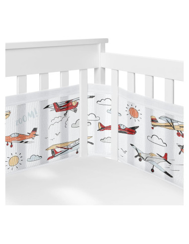 Forro de Cuna de Malla Sweet Jojo Designs Aviación 282x208 cm