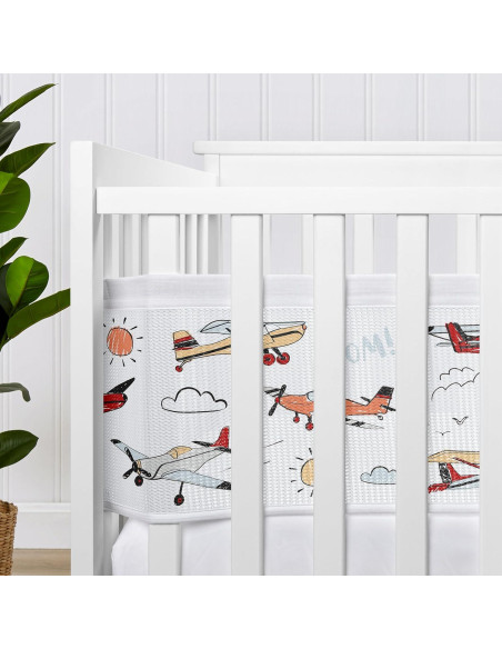 Forro de Cuna de Malla Sweet Jojo Designs Aviación 282x208 cm