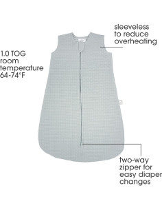 Saco de Sueño Boppy 12-18 Meses Algodón Gris 1 TOG 2