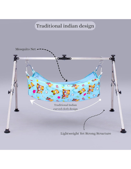 Cuna Plegable PURESHOP de Acero Inoxidable para Bebés 0-2 Años Cuna Plegable PURESHOP de Acero Inoxidable para Bebés 0-2 Años