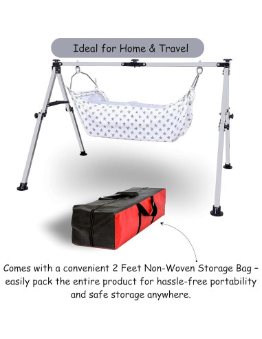 Cuna Plegable PURESHOP de Acero Inoxidable para Bebés 0-2 Años